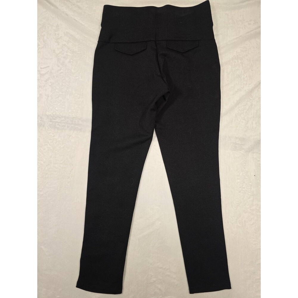 Conceited Black Dress Pants Button Flat Front Tapered Leg Solid Women - Picture 7 of 10